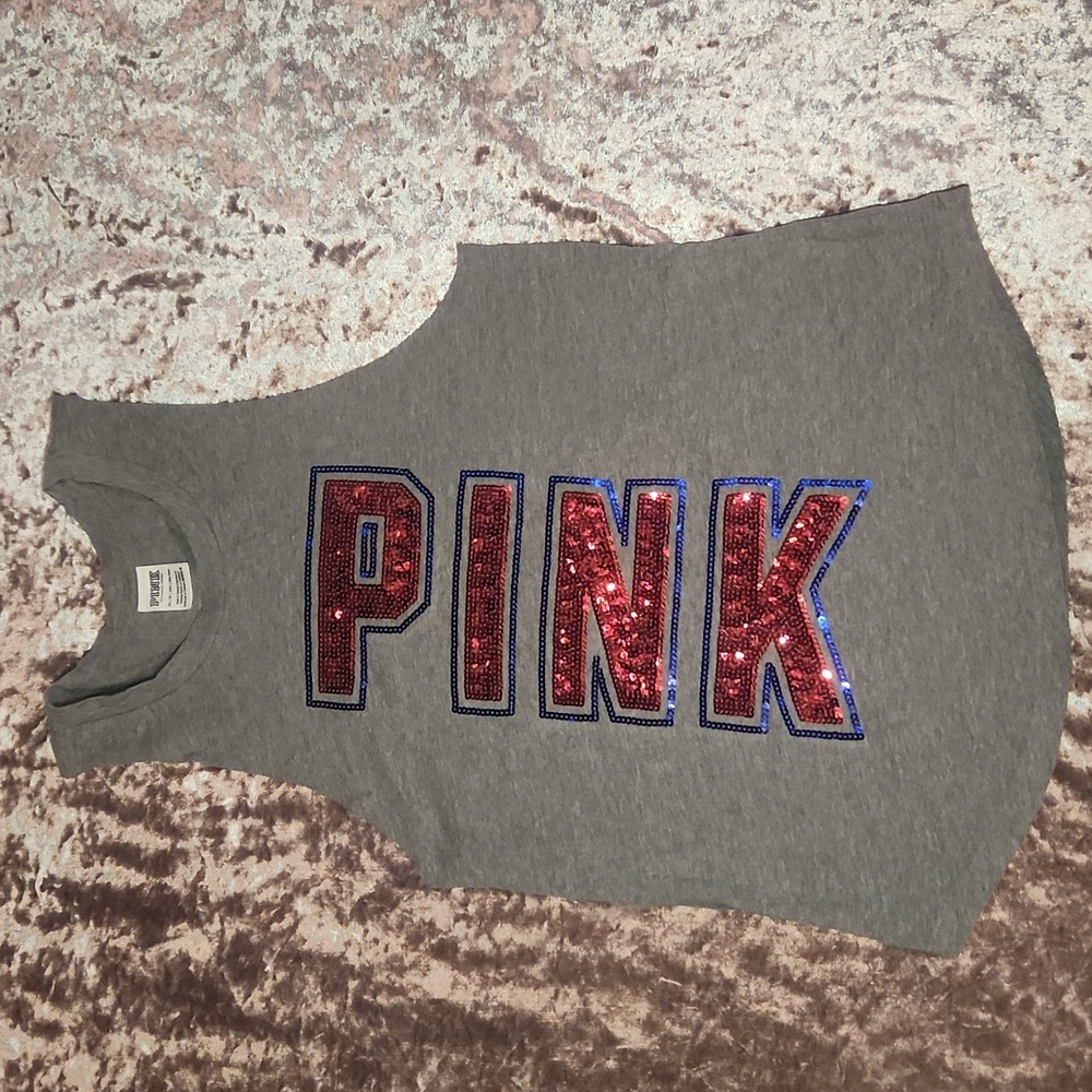 NWOT Victoria's Secret PINK 'USA' Sequin tank